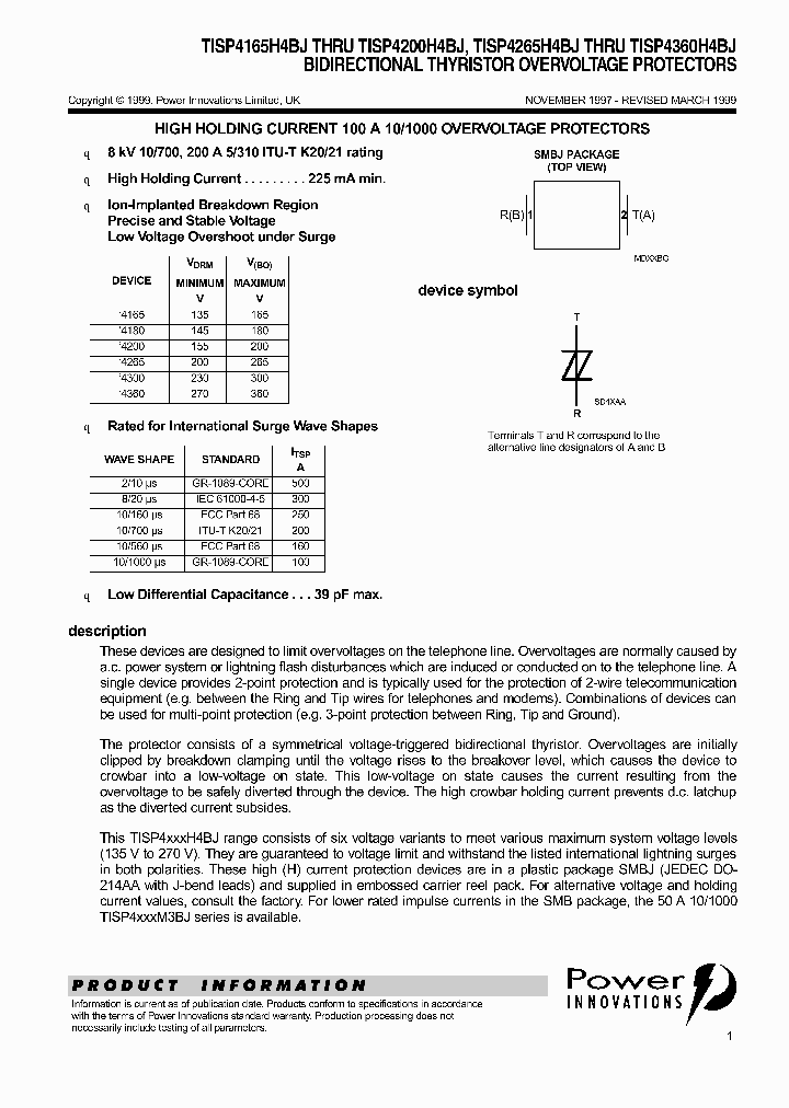 TISP4165H4BJ_694169.PDF Datasheet