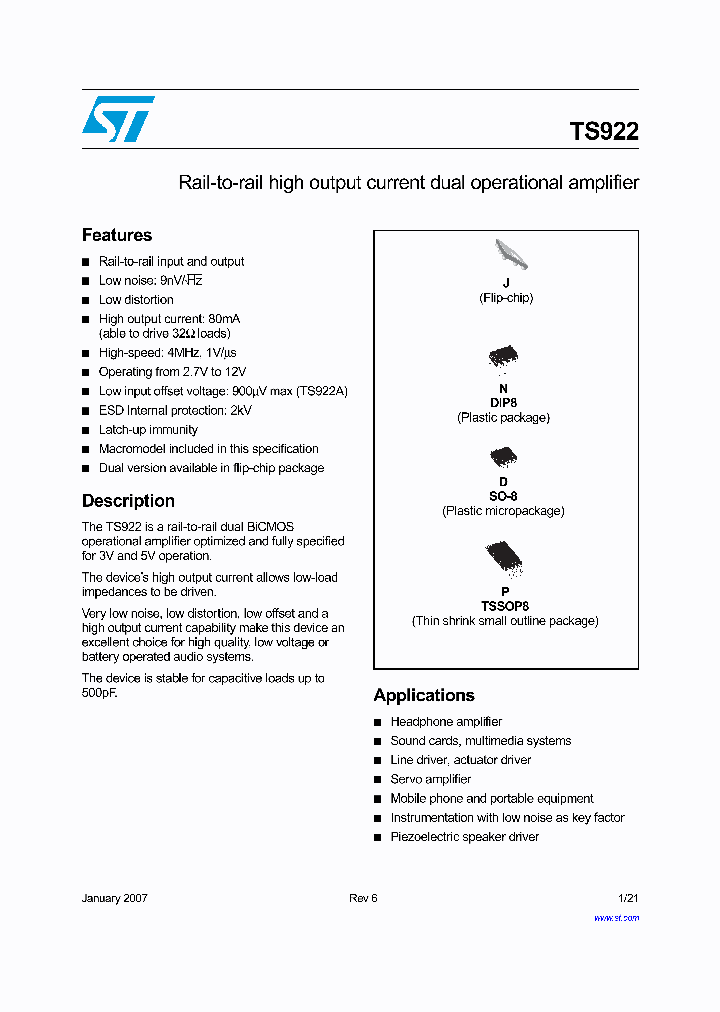 TS922AIYPT_735158.PDF Datasheet