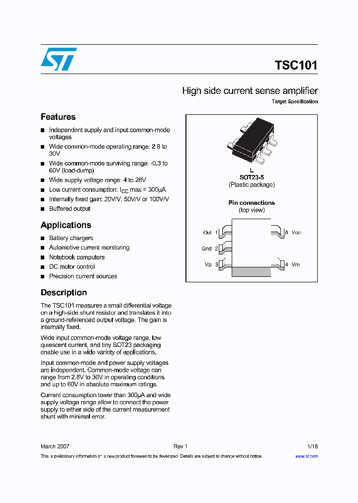 TSC101_589486.PDF Datasheet