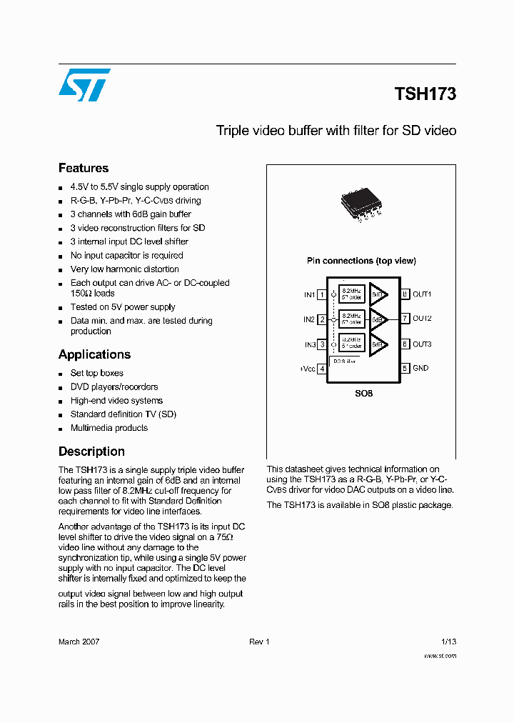 TSH173IDT_753714.PDF Datasheet