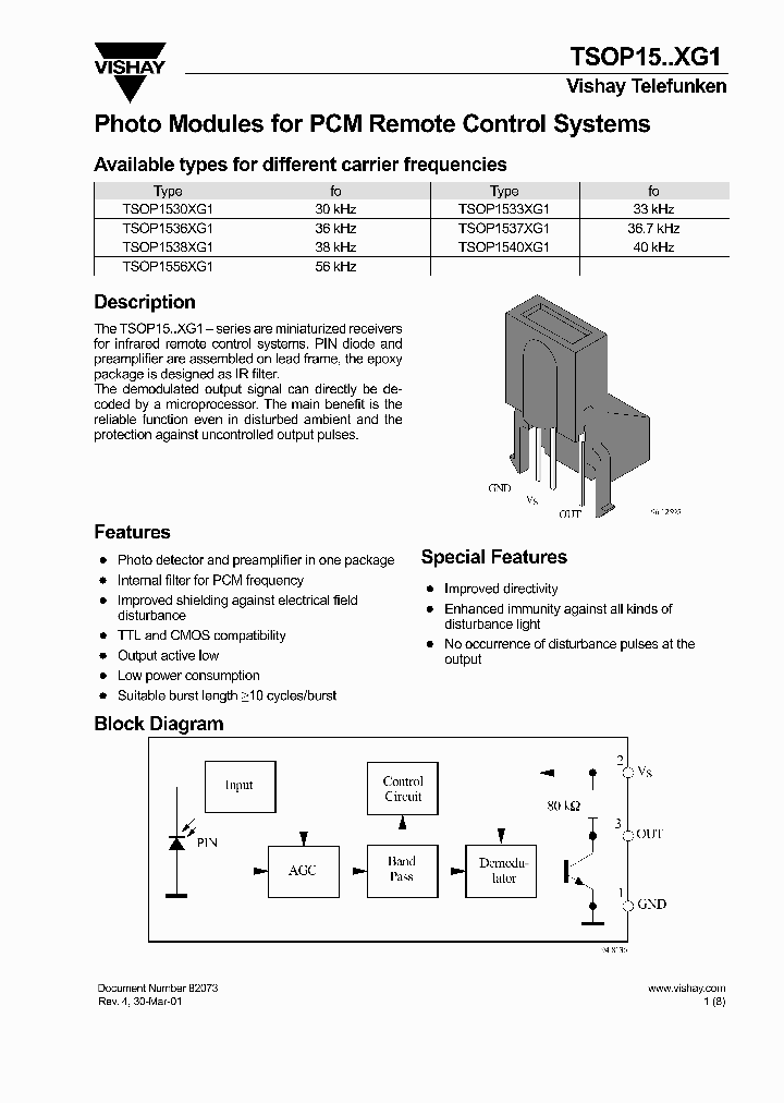 TSOP1530XG1_724175.PDF Datasheet