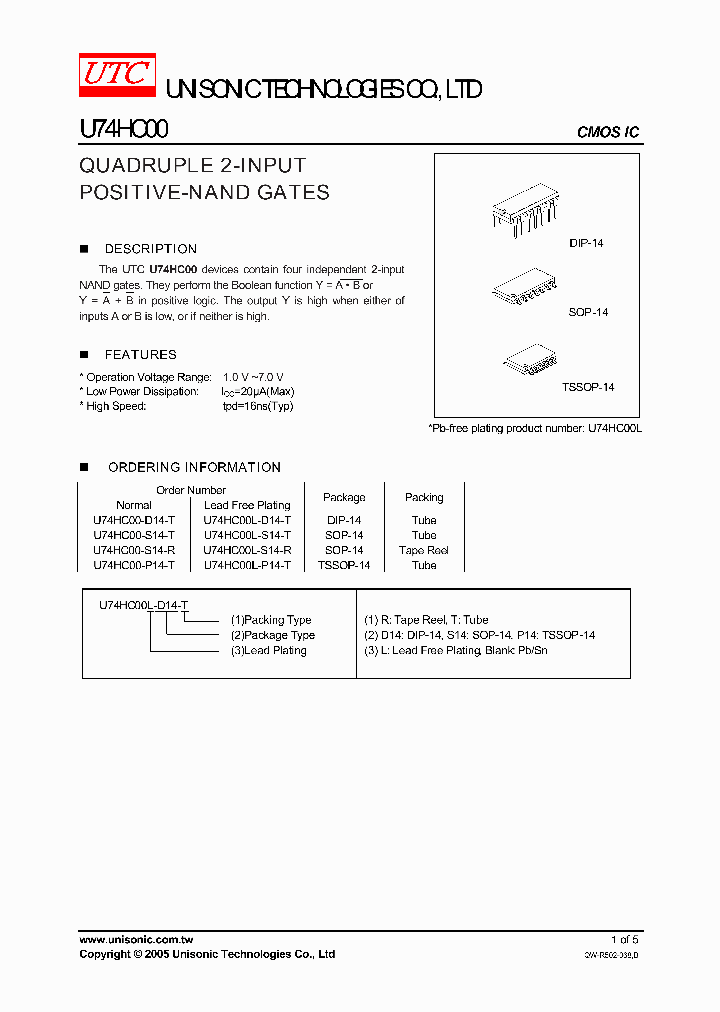 U74HC00-S14-R_749435.PDF Datasheet