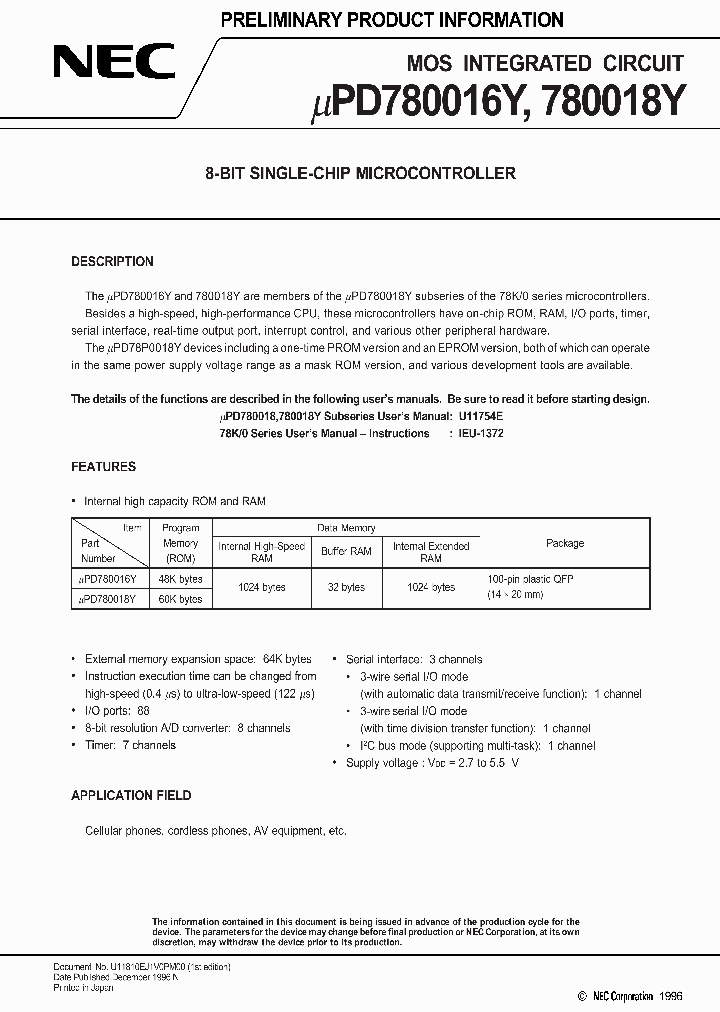 UPD780018YGF-XXX-3BA_782543.PDF Datasheet