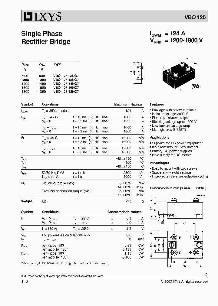 VBO125_664066.PDF Datasheet