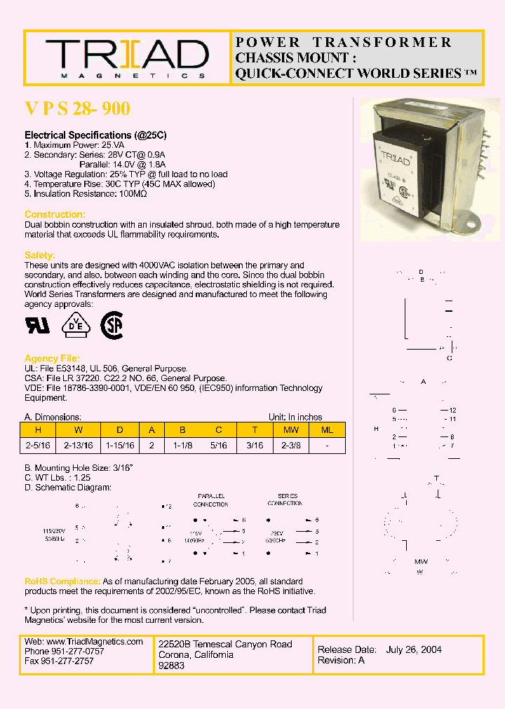VPS28-900_715833.PDF Datasheet
