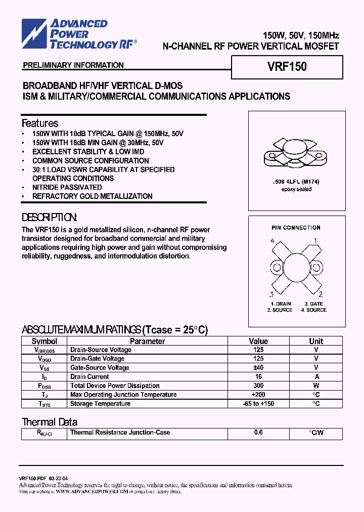 VRF150_647681.PDF Datasheet