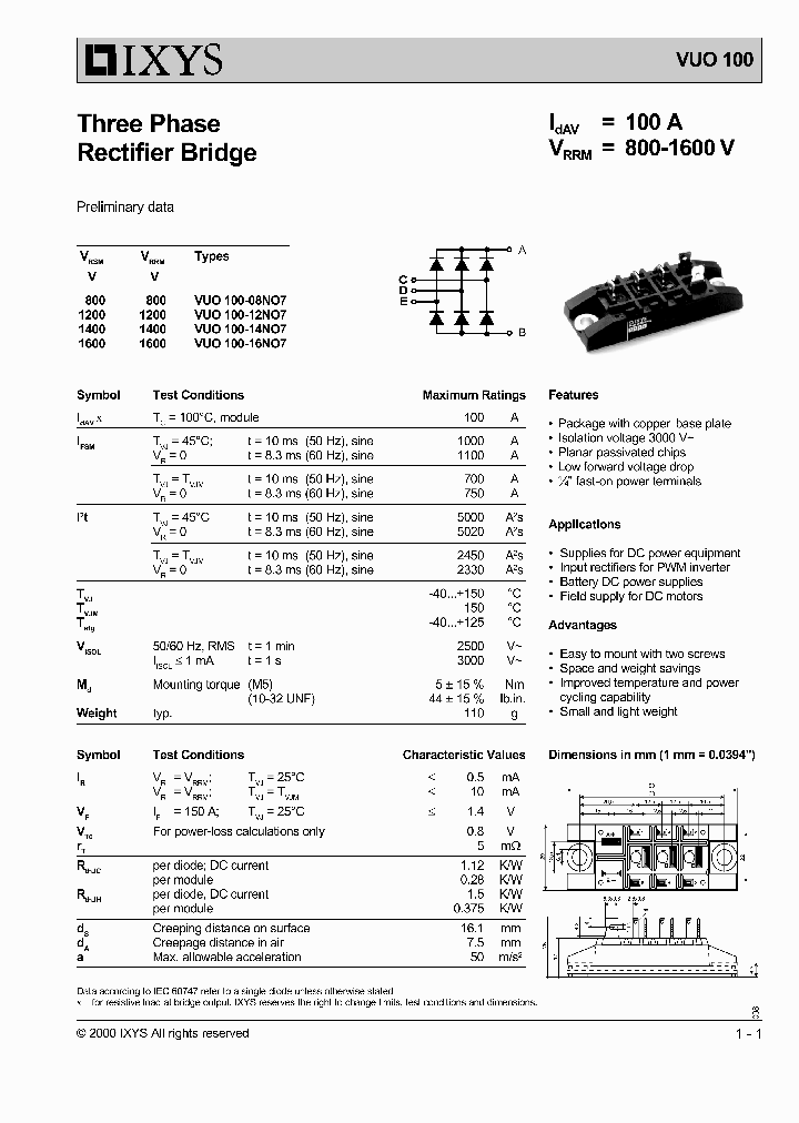 VUO100_723807.PDF Datasheet
