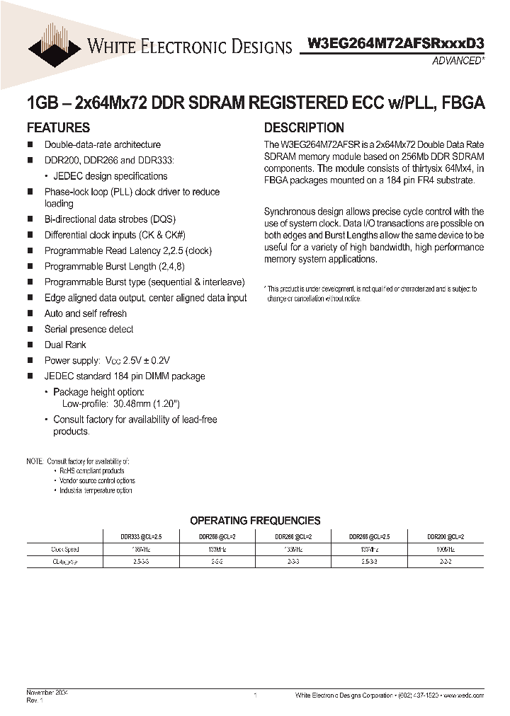 W3EG264M72AFSR335D3XG_652868.PDF Datasheet