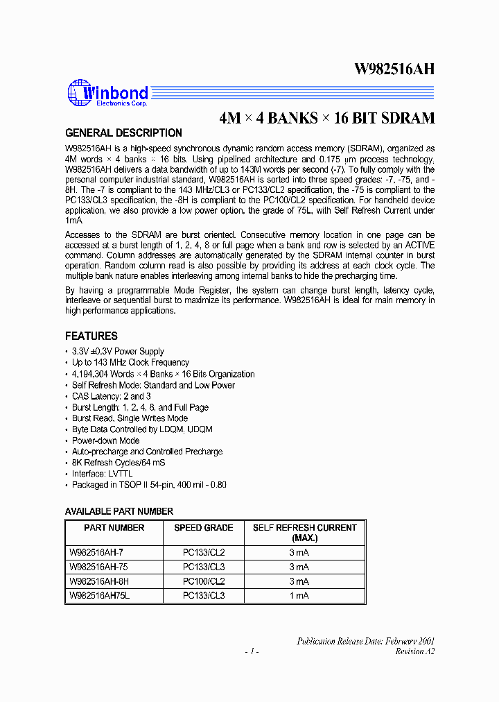 W982516AH-75_691490.PDF Datasheet