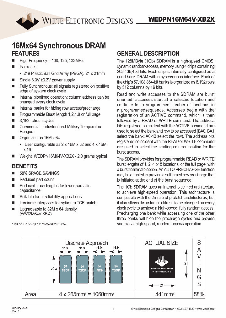 WEDPN16M64V-B100B2C_486637.PDF Datasheet