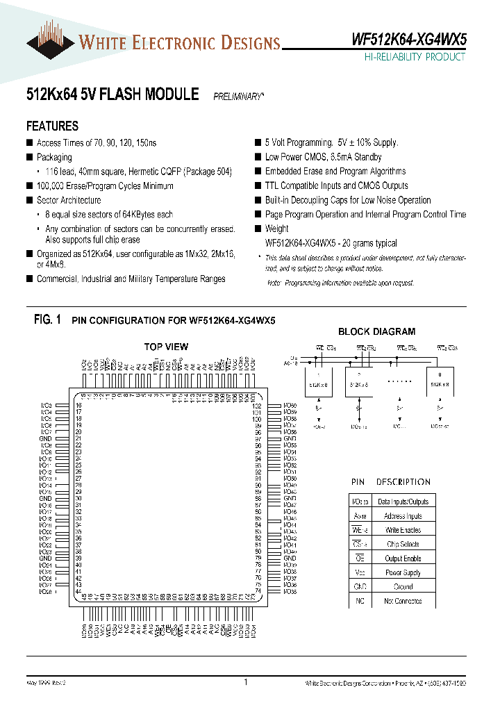 WF512K64-120G4WM5_675313.PDF Datasheet