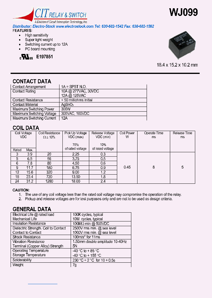 WJ0991AS18VDC45_630715.PDF Datasheet