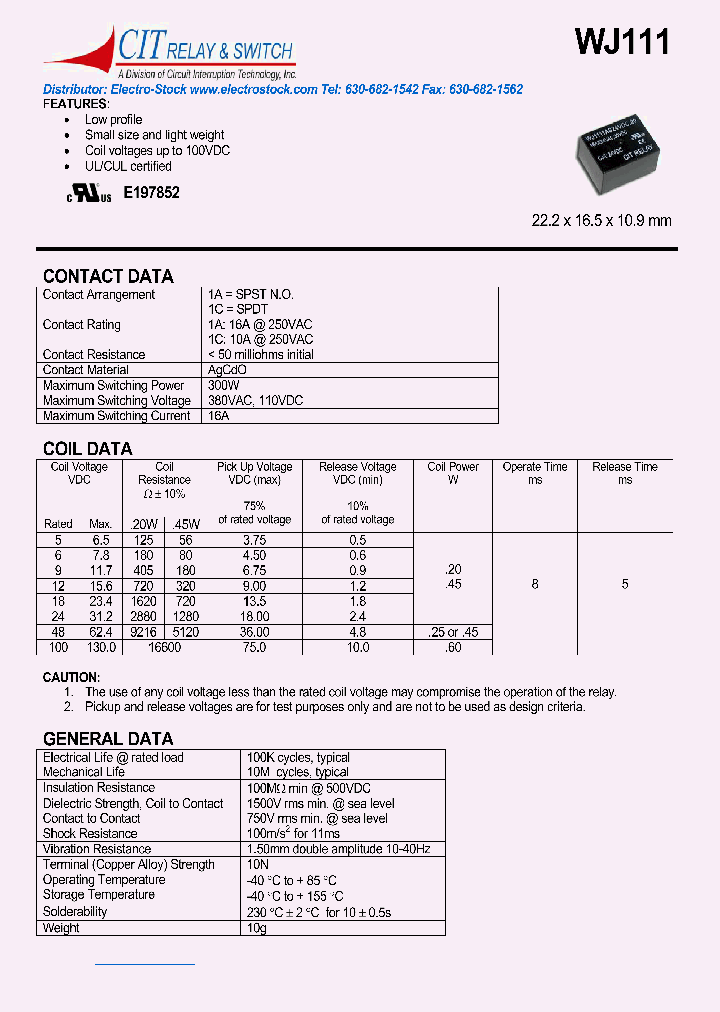 WJ1111A5VDC45_630843.PDF Datasheet