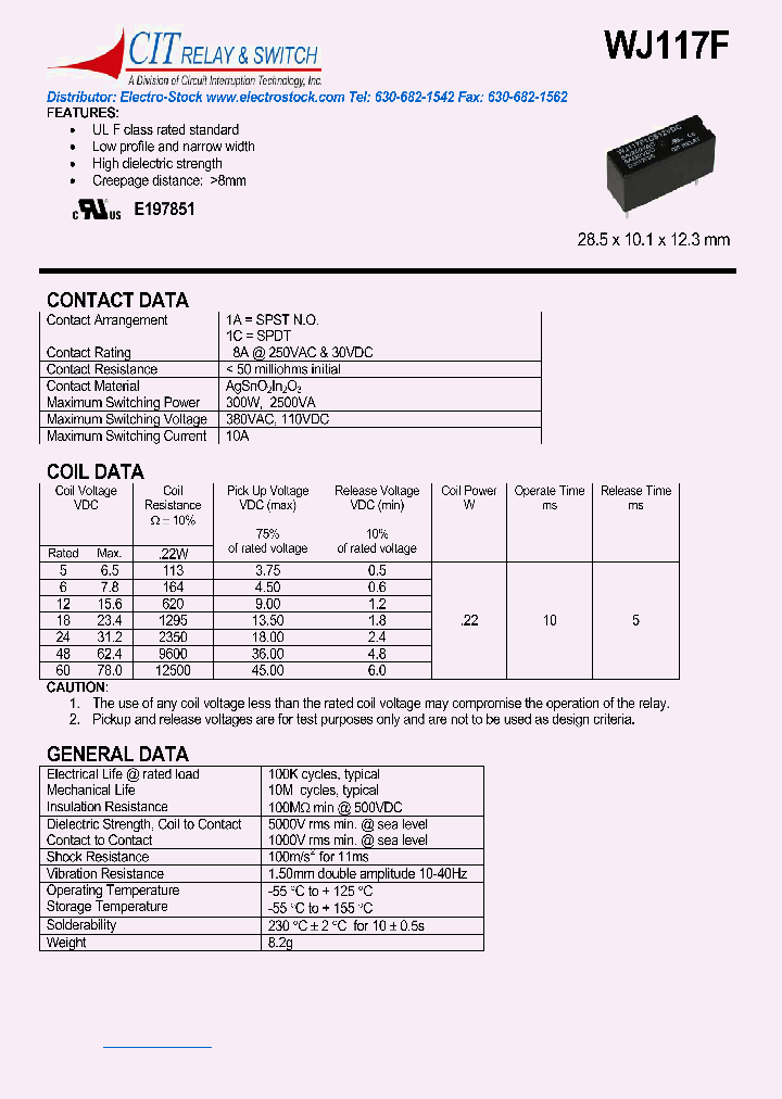 WJ117F1AS12VDC_633822.PDF Datasheet