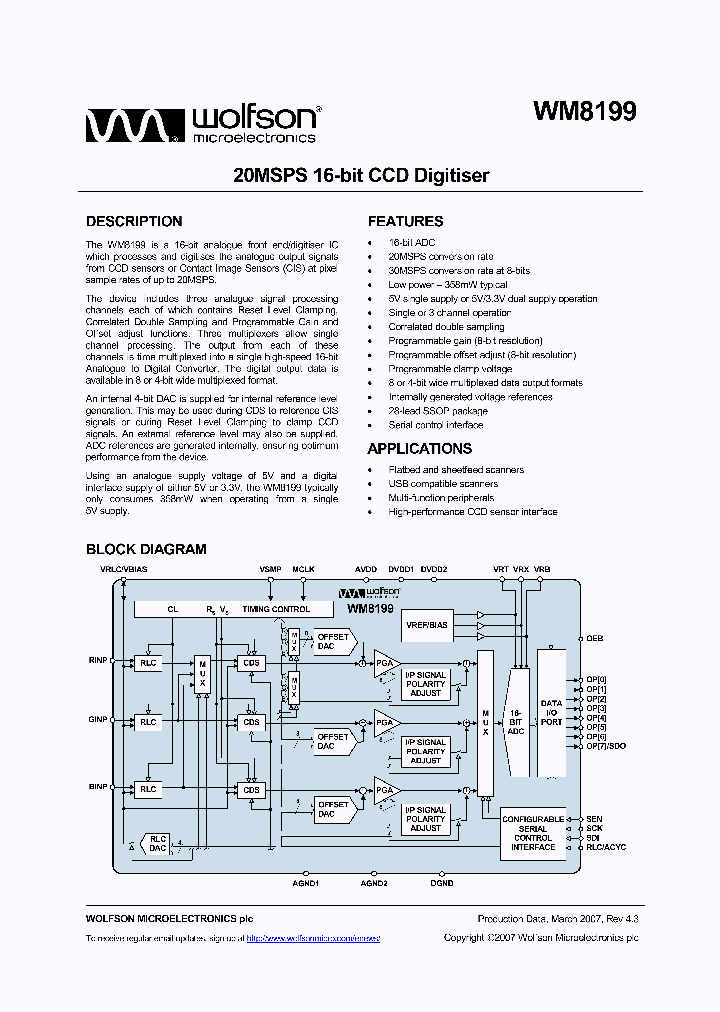 WM8199SCDSRV_755854.PDF Datasheet