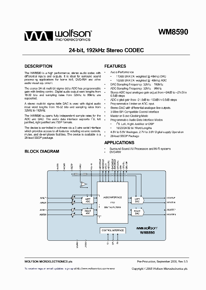 WM8590GEDSRV_637704.PDF Datasheet