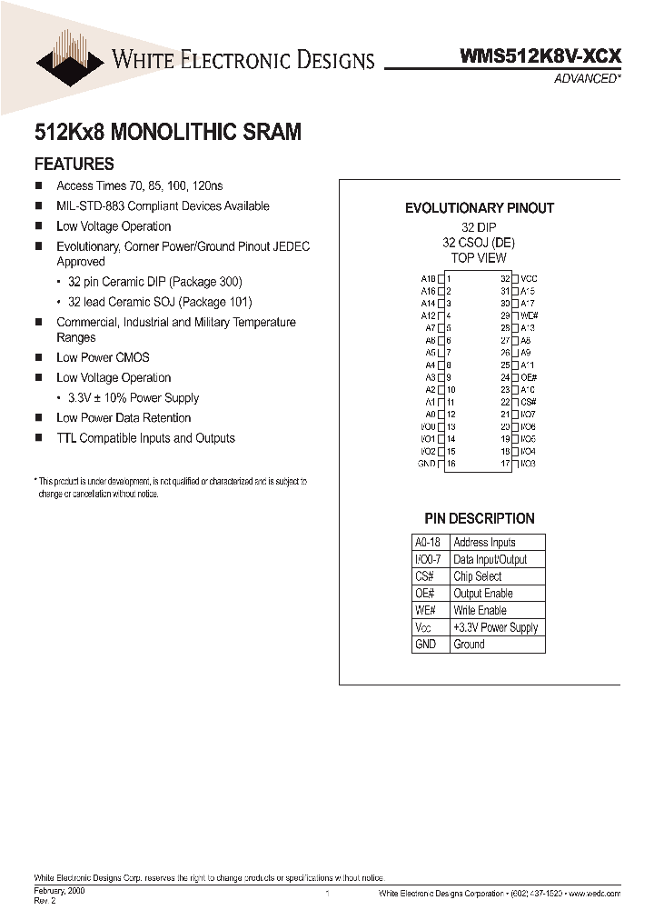 WMS512K8LV-100CME_651761.PDF Datasheet
