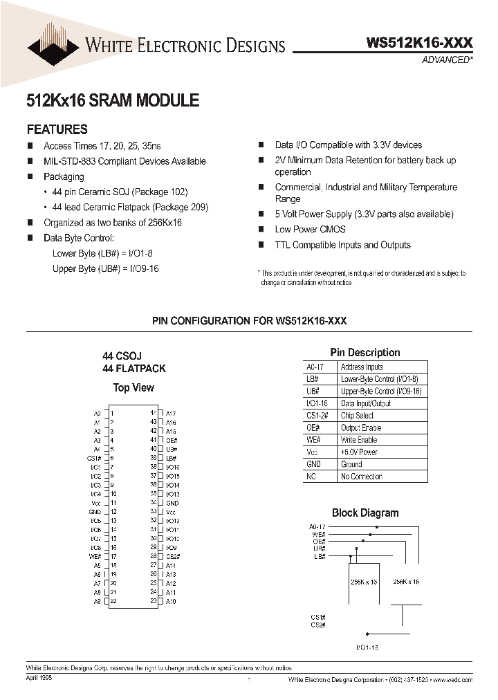 WS512K16-25DLM_651581.PDF Datasheet