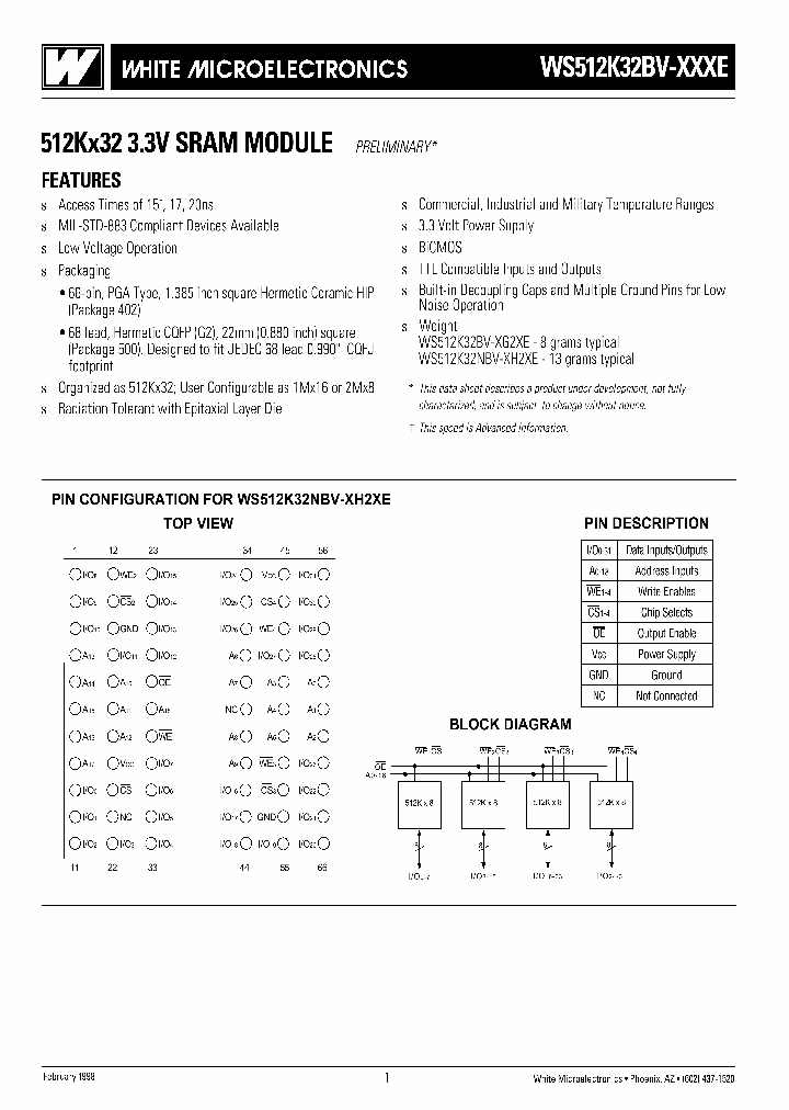 WS512K32BV_586211.PDF Datasheet