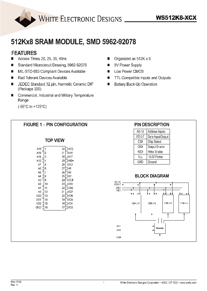 WS512K8L-20CM_651503.PDF Datasheet