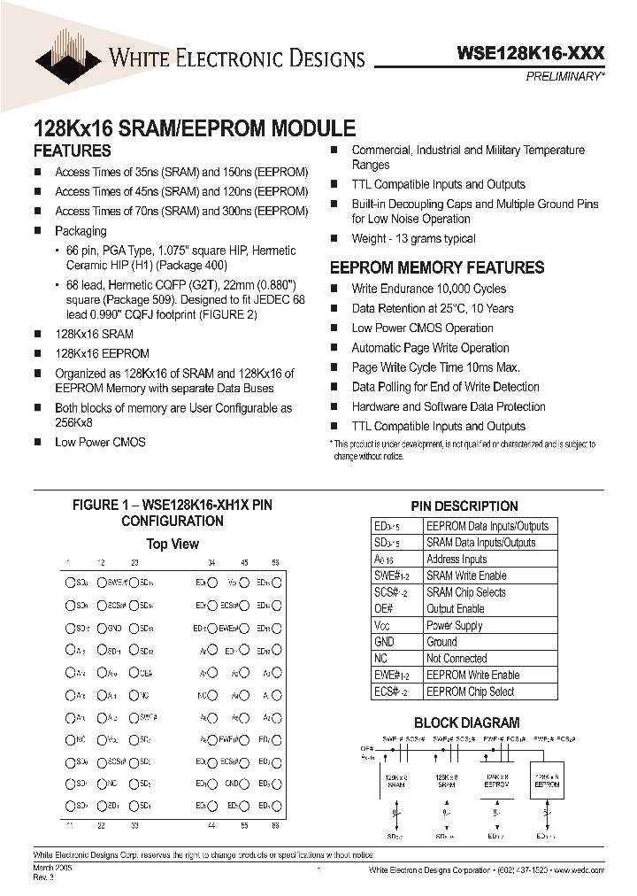 WSE128K16-42H1C_651478.PDF Datasheet