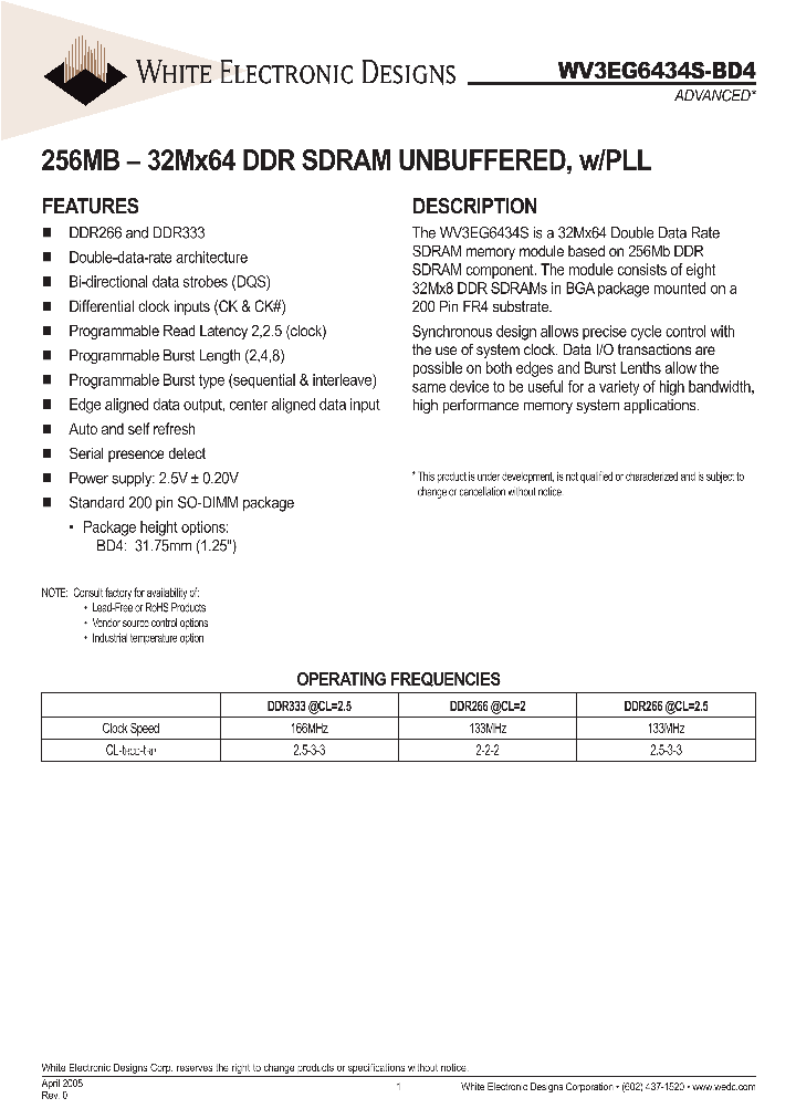 WV3EG6434S262BD4_651321.PDF Datasheet