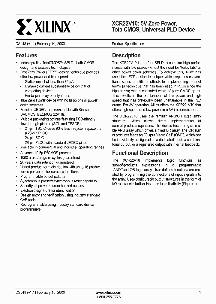XCR22V10-10VO24C_796698.PDF Datasheet