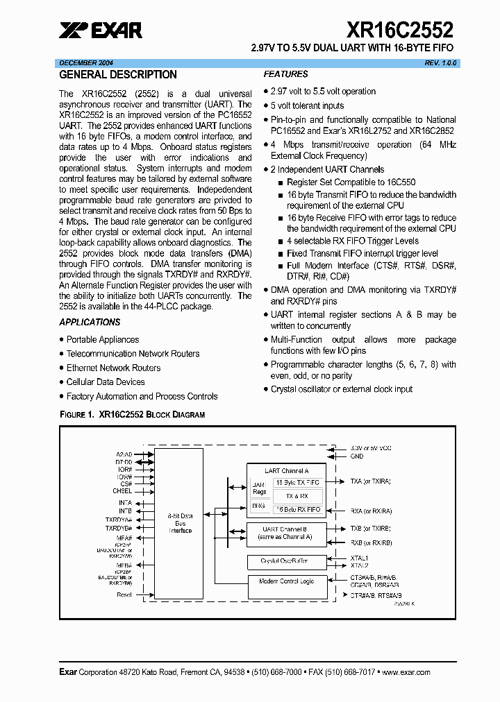 XR16C2552_628219.PDF Datasheet