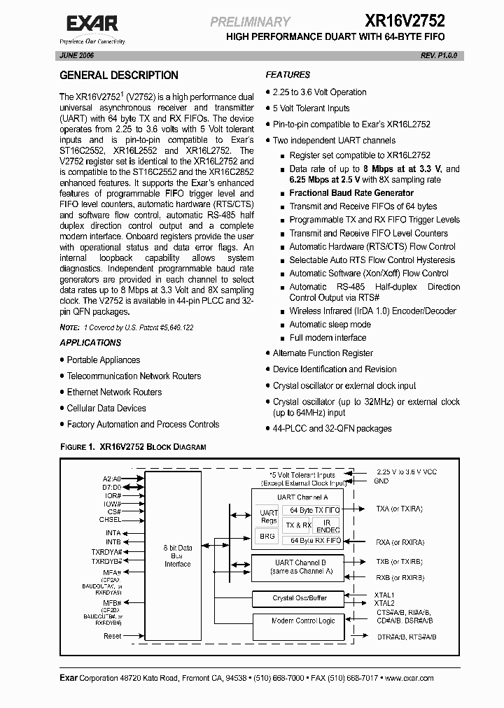 XR16V2752_593400.PDF Datasheet