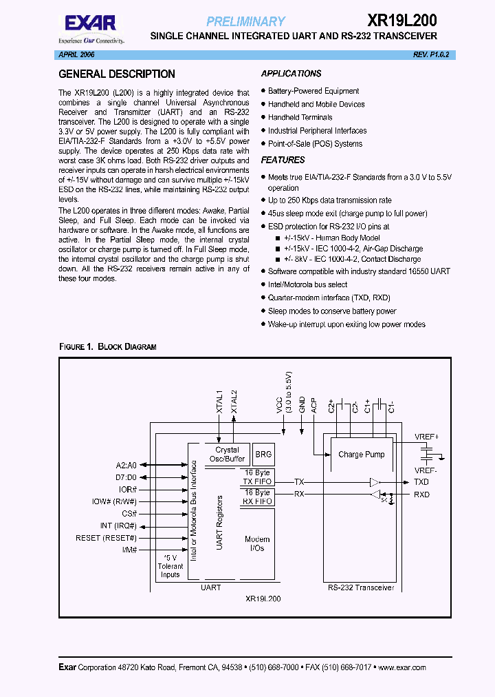 XR19L200IL32_628108.PDF Datasheet