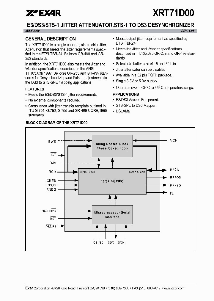 XRT71D00_627968.PDF Datasheet
