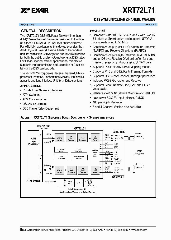 XRT72L71IQ_627944.PDF Datasheet