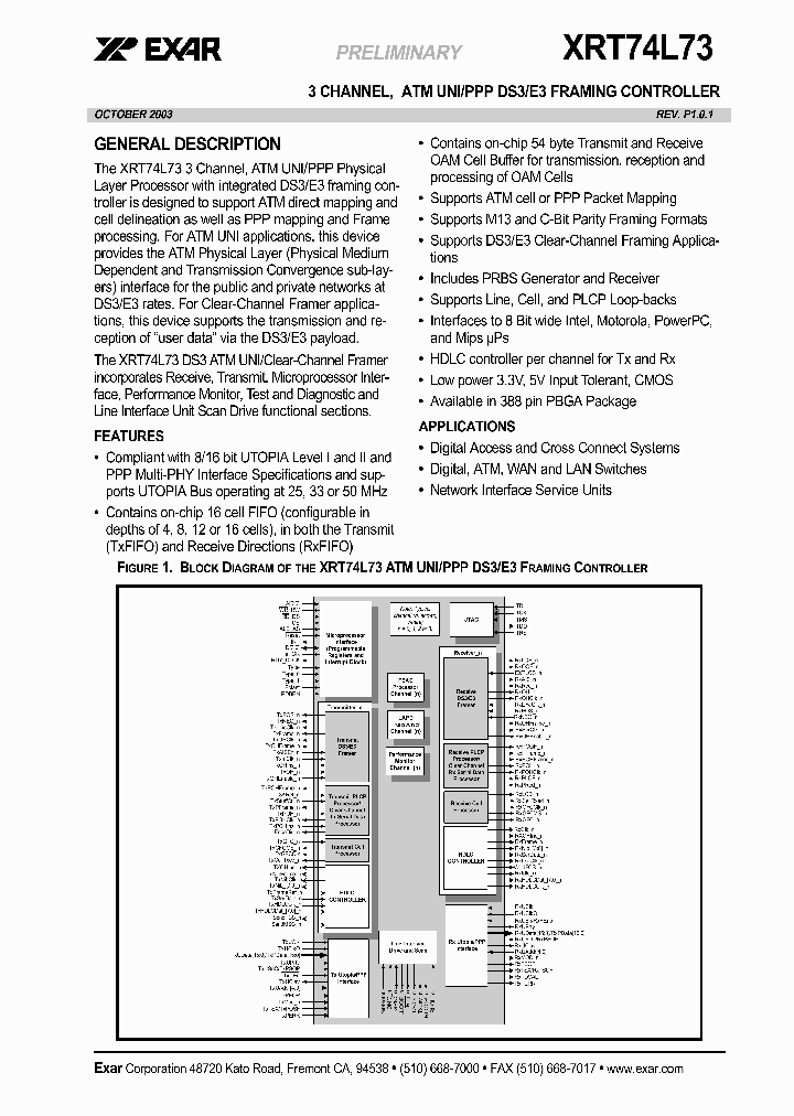 XRT74L73_627903.PDF Datasheet