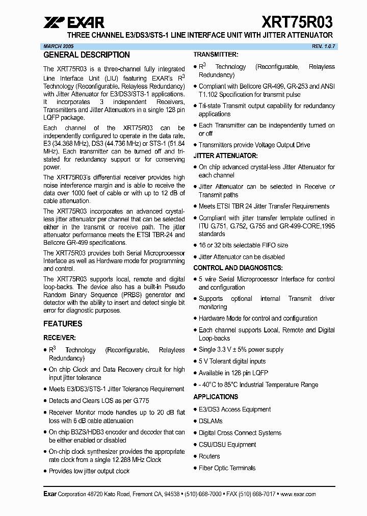 XRT75R03IV_627873.PDF Datasheet