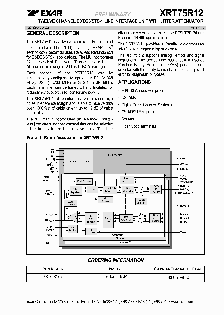 XRT75R12IB_627854.PDF Datasheet