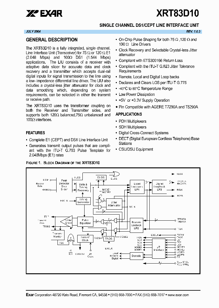 XRT83D10IW_627839.PDF Datasheet