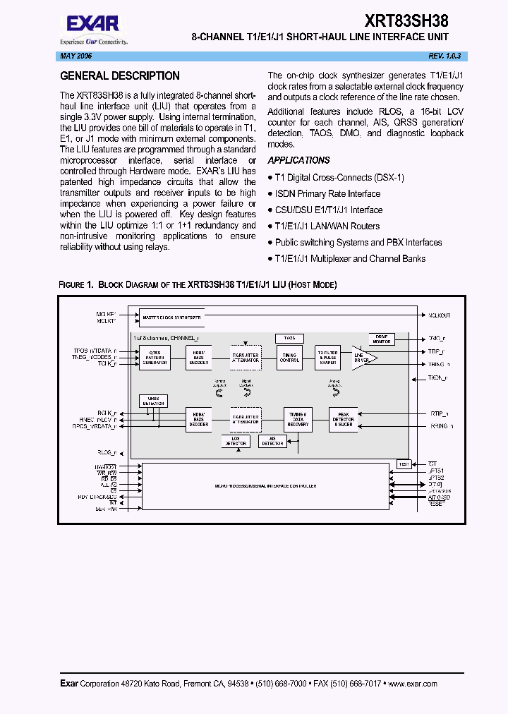 XRT83SH38IB_627832.PDF Datasheet