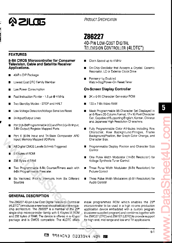 Z86227-04PSC_721352.PDF Datasheet