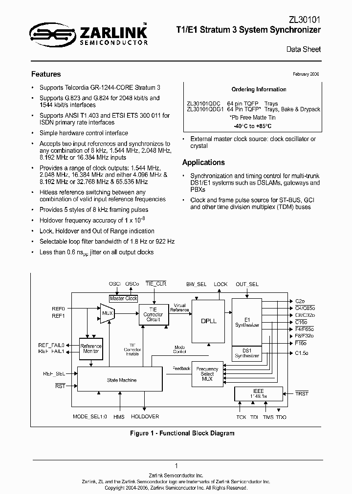 ZL30101QDG1_734657.PDF Datasheet