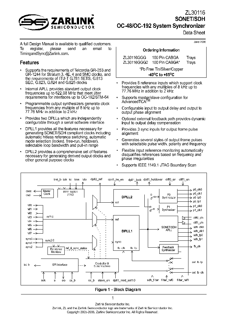 ZL30116GGG_735238.PDF Datasheet
