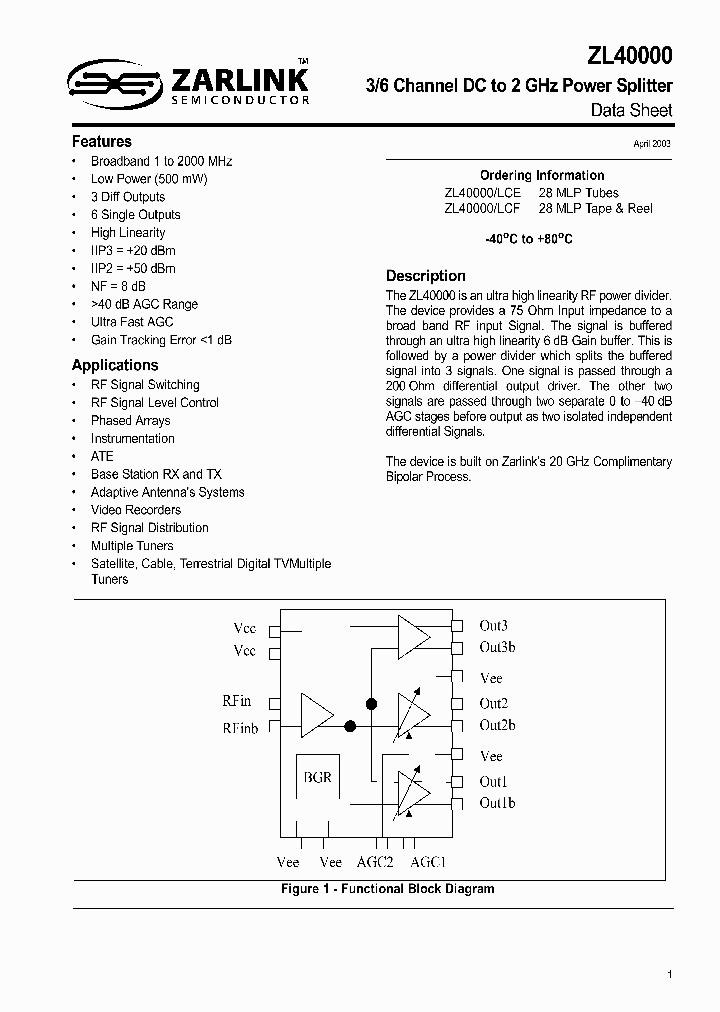 ZL40000LCE_736219.PDF Datasheet
