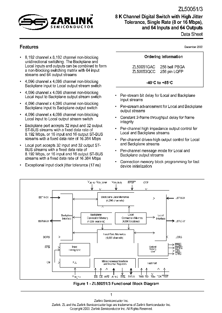 ZL50051GAC_736950.PDF Datasheet