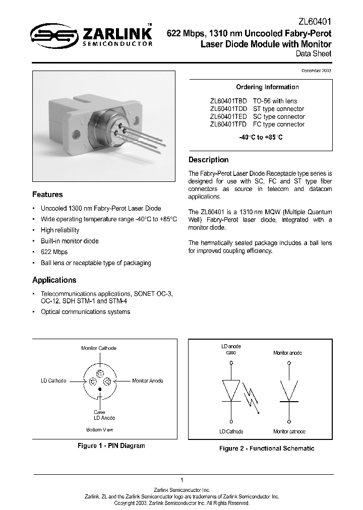 ZL60401TDD_753805.PDF Datasheet