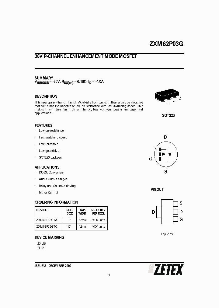 ZXM62P03G_658518.PDF Datasheet