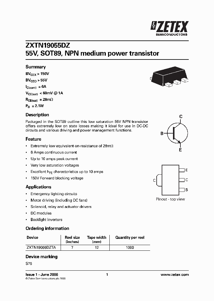ZXTN19055DZTA_689445.PDF Datasheet