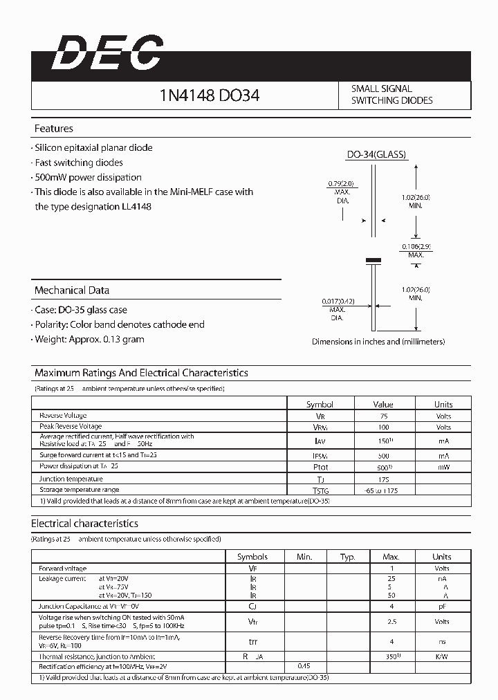 1N4148DO34_838837.PDF Datasheet