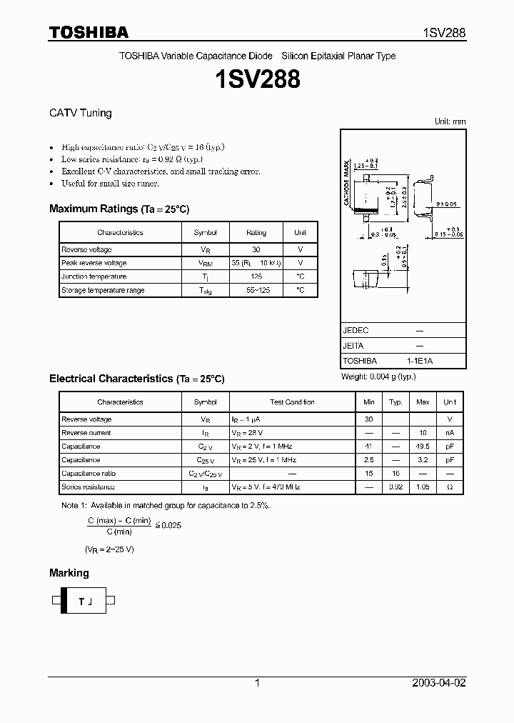 1SV288_942459.PDF Datasheet