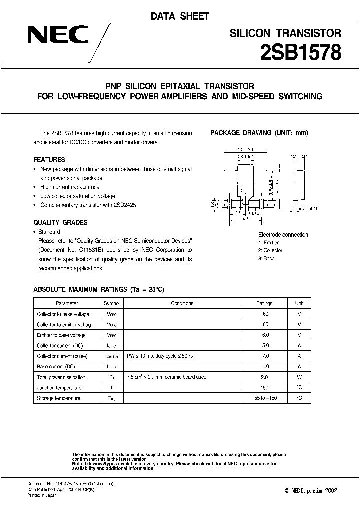 2SB1578_1010461.PDF Datasheet