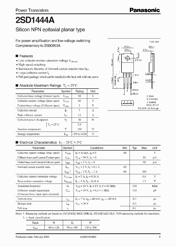 2SD1444A_811880.PDF Datasheet