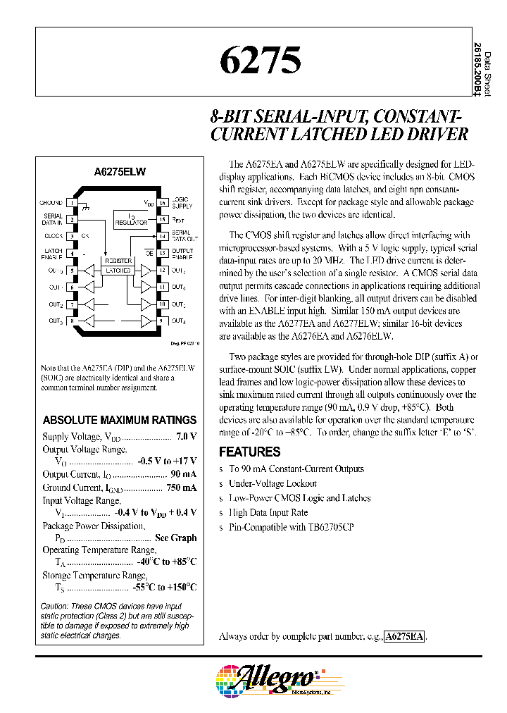 A6275ELW_839086.PDF Datasheet